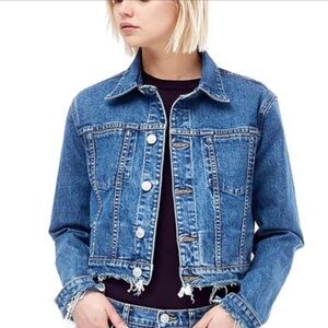 HUDSON Garrison Cropped Frayed Denim Jacket